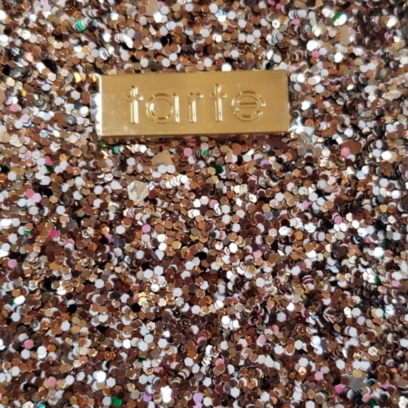 TARTE Glitter Half Moon Makeup Case Clutch NWT - Picture 6 of 8